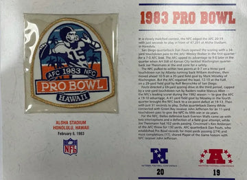 1983 NFL Pro Bowl Willabee & Ward Stat Card Patch