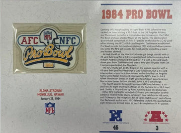 1984 NFL Pro Bowl Willabee & Ward Stat Card Patch