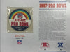 Écusson de la carte de statistiques Willabee &amp; Ward du Pro Bowl NFL 1987