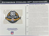 Écusson Willabee &amp; Ward du 80e anniversaire des Steelers de Pittsburgh 2012 avec carte de statistiques