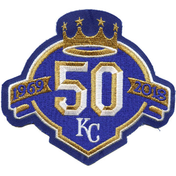 2018 Kansas City Royals 50th Anniversary Jersey Patch Navy Blue Logo Embroidered