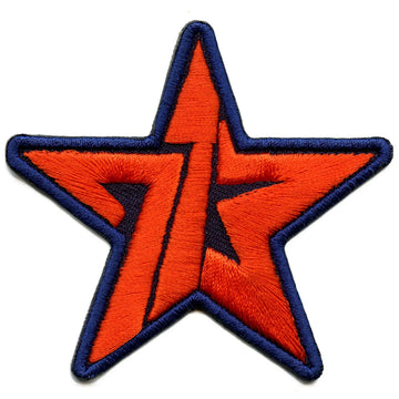 713 Star Houston Baseball Patch Texas Orange Navy Blue Embroidered Iron On