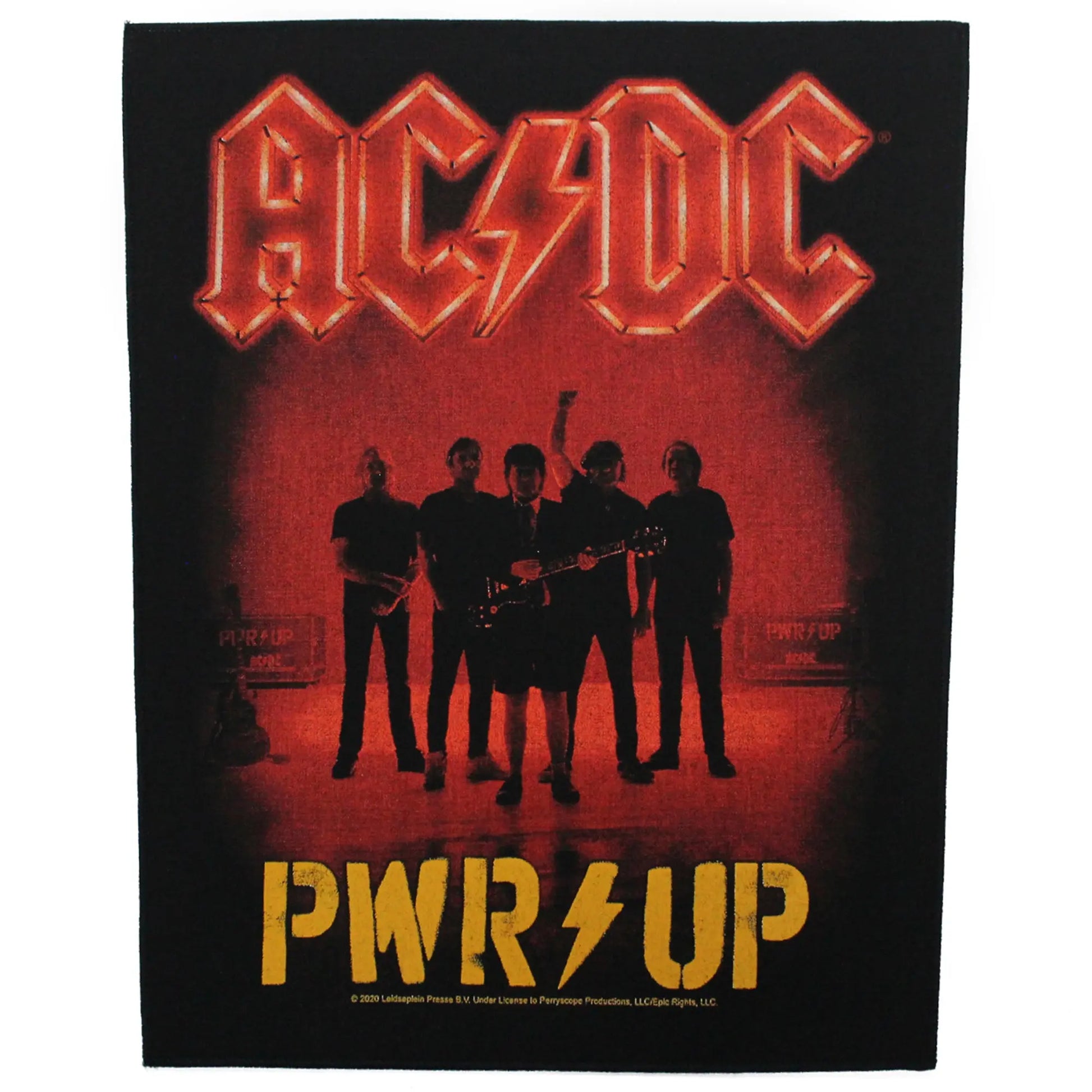 PWR UP Album Cover Back Patch ACDC Rock Band XL DTG Printed Sew On