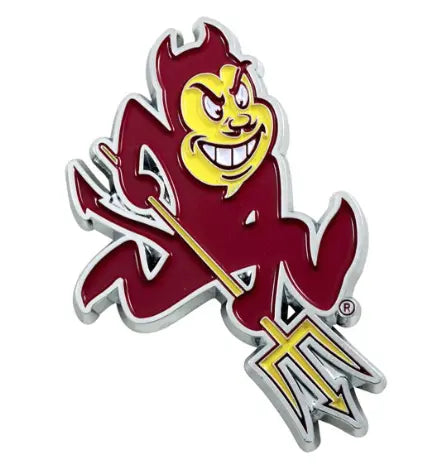 Arizona State Sparky Premium Solid Metal Chrome Plated Car Auto Emblem