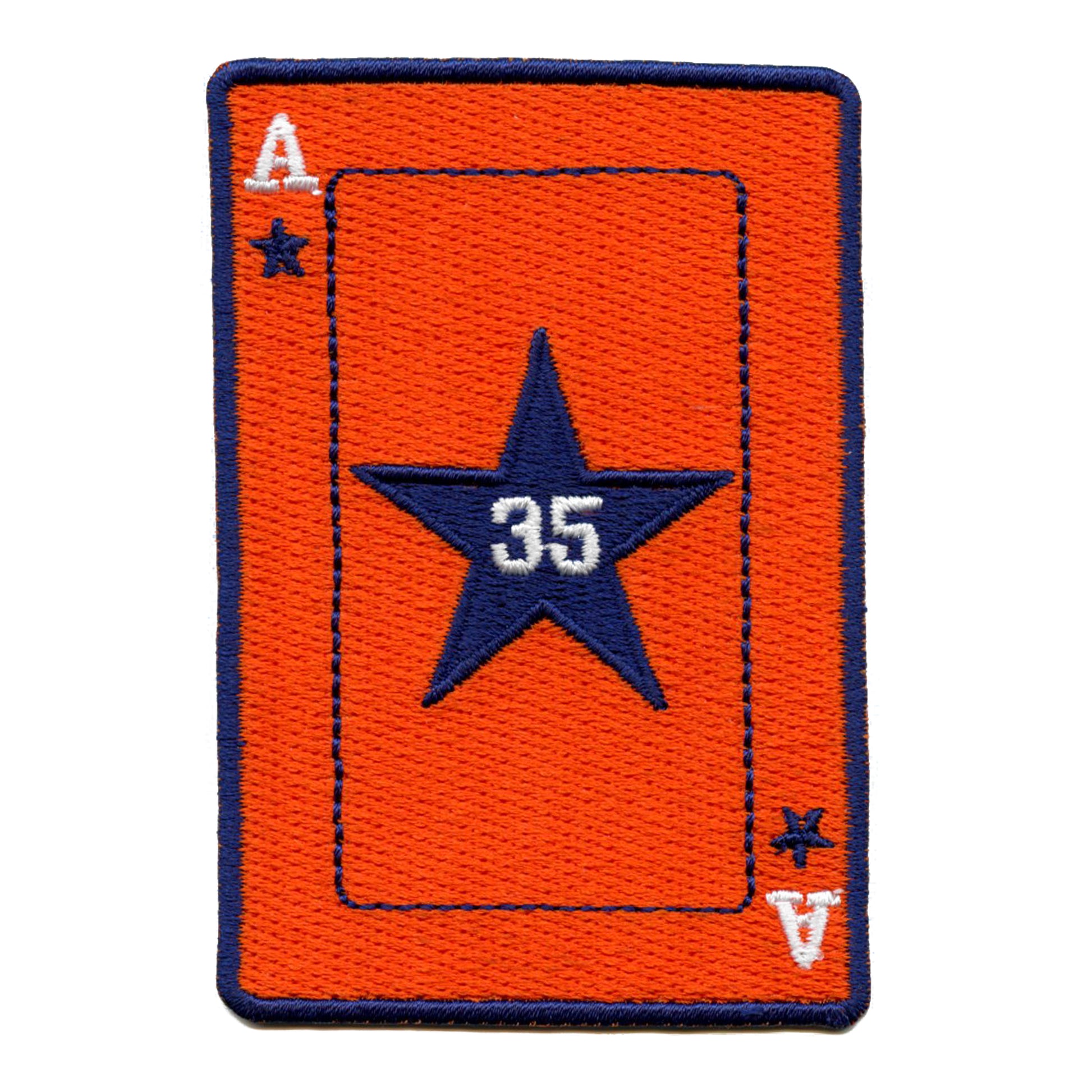 Houston Baseball Player Ace Card Patch #35 Game Embroidered Iron On