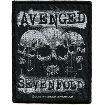 Avenged Sevenfold Band Patch 3 Skulls Rock Woven Iron On