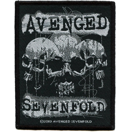 Avenged Sevenfold Band Patch 3 Skulls Rock Woven Iron On