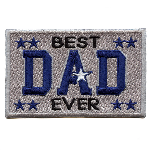 Best Dad Ever Patch Football Proud Parent Embroidered Iron On