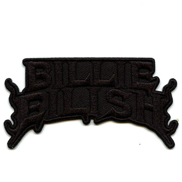 Billie Eilish Black Flames Patch Pop Singe Logo Embroidered Iron On