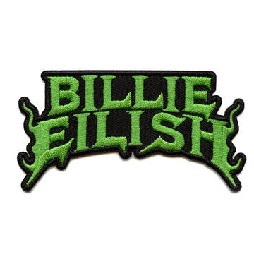 Billie Eilish Green Flames Logo Patch Pop Singer Embroidered Iron On