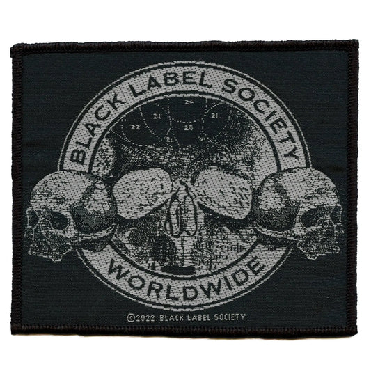 Black Label Society Worldwide Skulls Patch Heavy Metal Band Woven Iron On