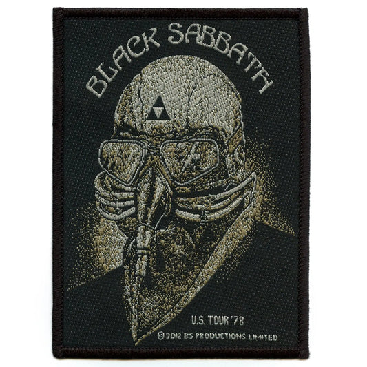 Black Sabbath Gas Mask Patch US Tour '78 Woven Iron On