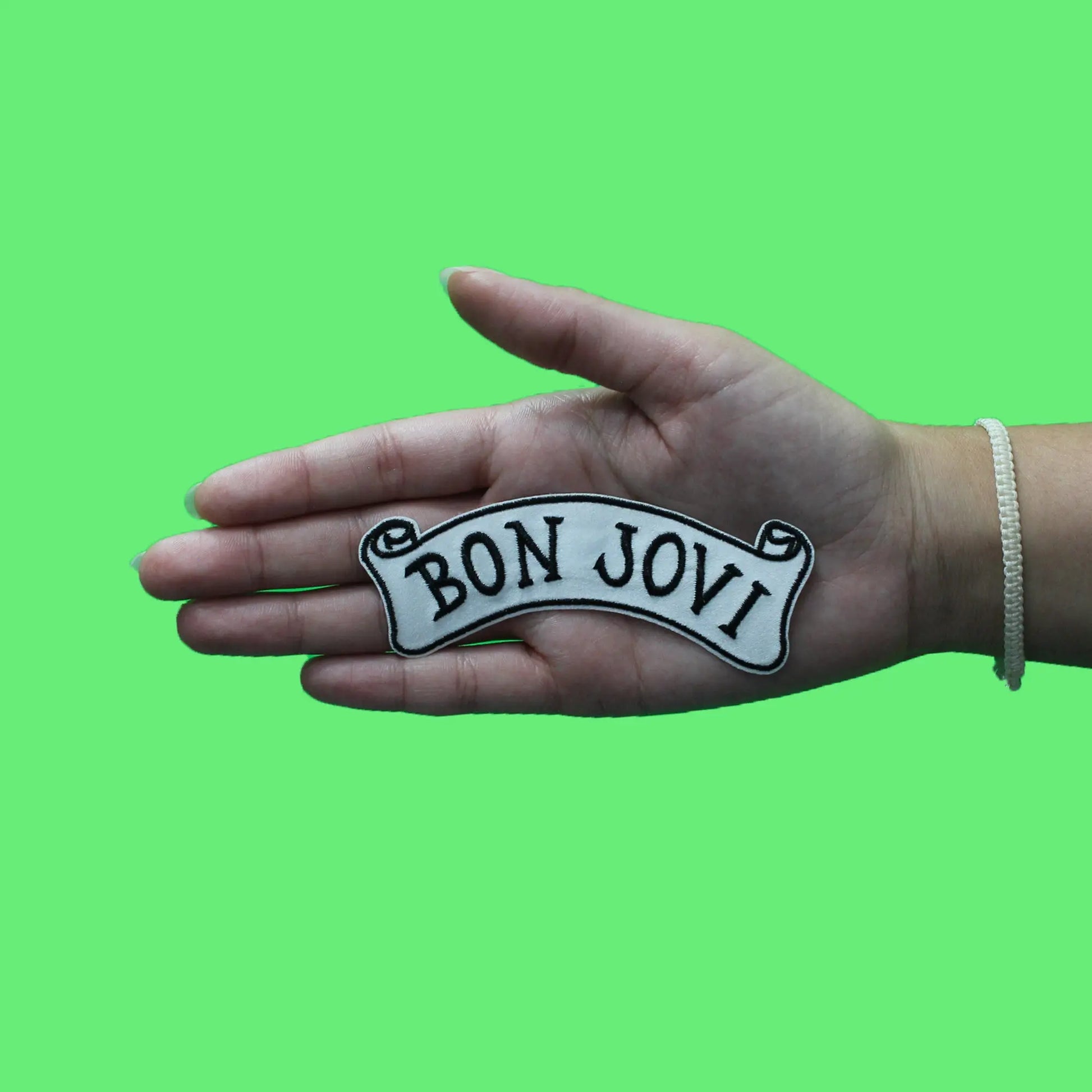 Bon Jovi Banner Logo Patch Script Tattoo Embroidered Iron On