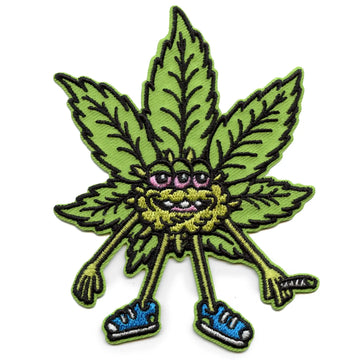 Bud Buddy Marijuana Leaf Patch Stoner Happy Embroidered Iron On Patch