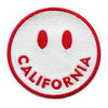 California Smiley Face Patch White Red Emoji Embroidered Iron on