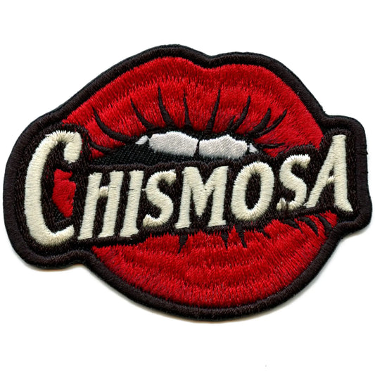 Chismosa Latina Lips Script Patch Hispanic Culture Gossip Embroidered Iron On