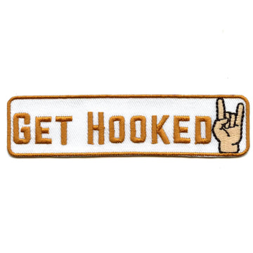 College Get hooked Hand Patch Austin Texas University Embroidered Iron On