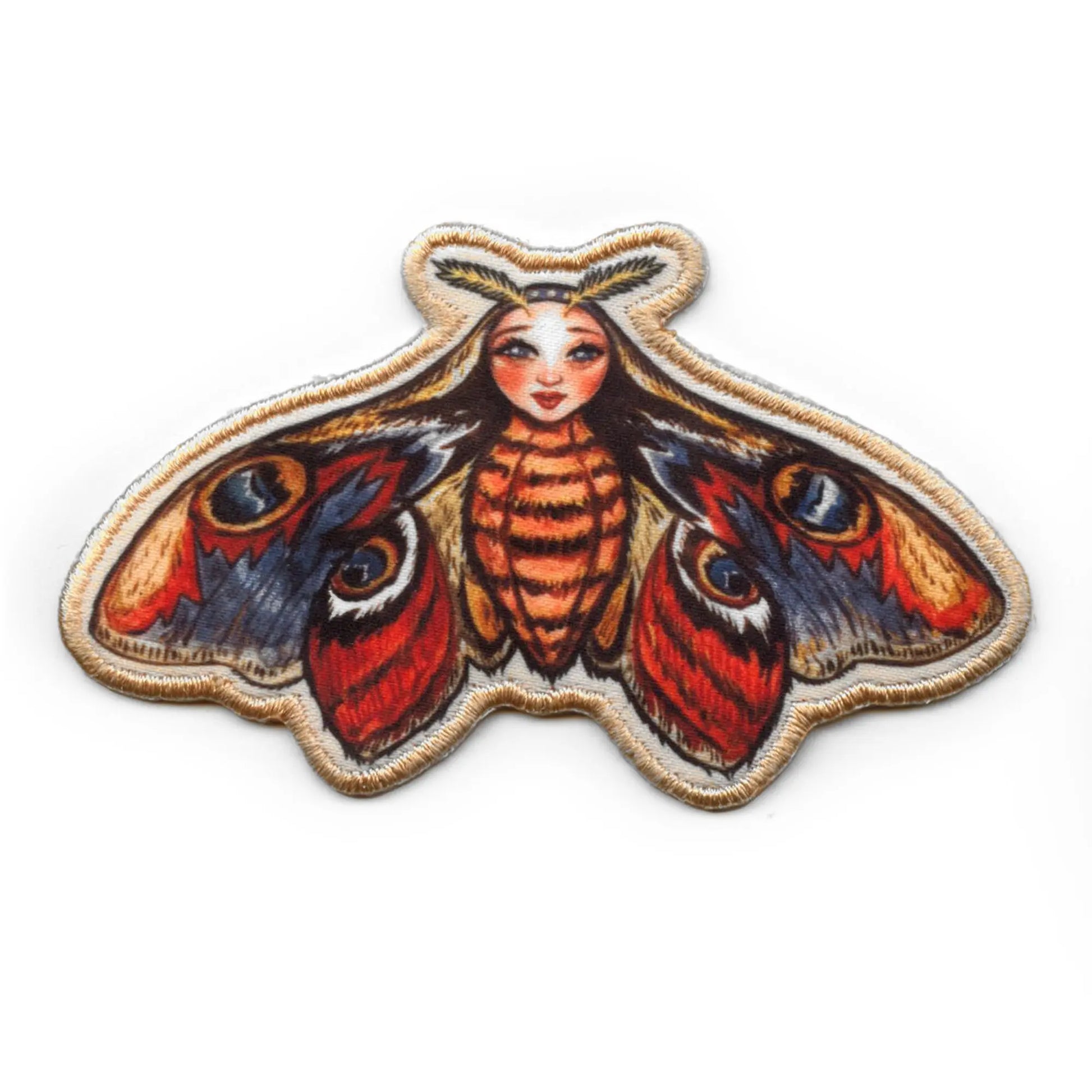 Colorful Moth Woman Patch Insects Fairy Embroidered Iron On