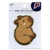 Cute Capybara Sitting Patch Blushing Glitter Mammal Chenille Iron On