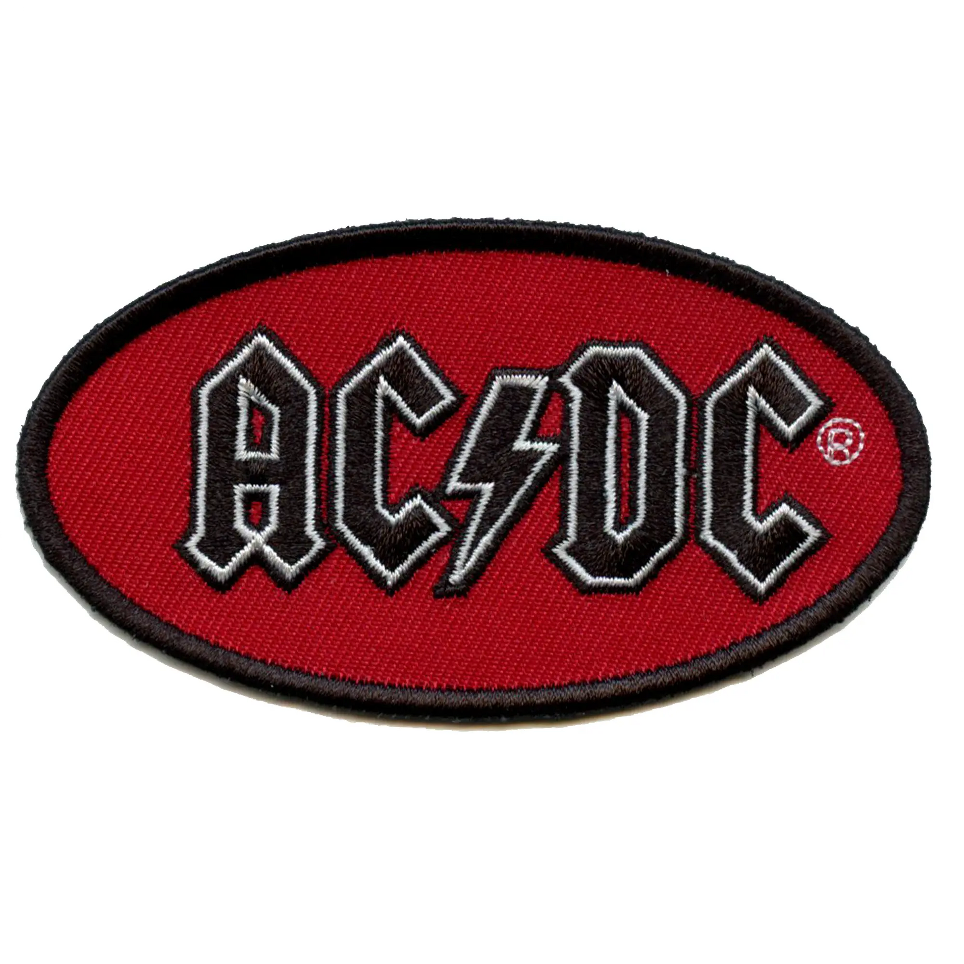 AC/DC Oval Logo Patch Music Rock Band Embroidered Iron-On