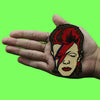 David Bowie Rock Patch Ziggy Face Headshot Embroidered Iron On