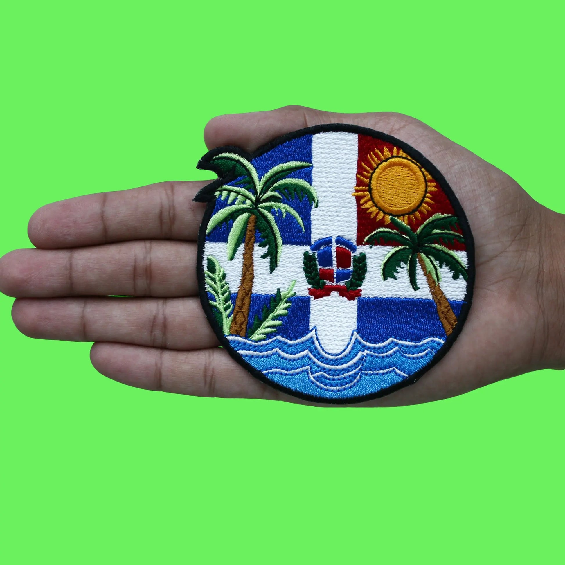 Dominican Republic Paradise Patch Tropical Oasis Culture Embroidered Iron on