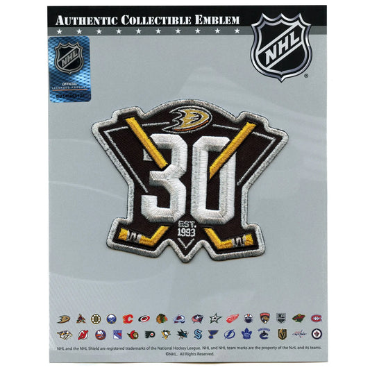 2023 Anaheim Ducks Team 30th Anniversary Season Logo Jersey Patch