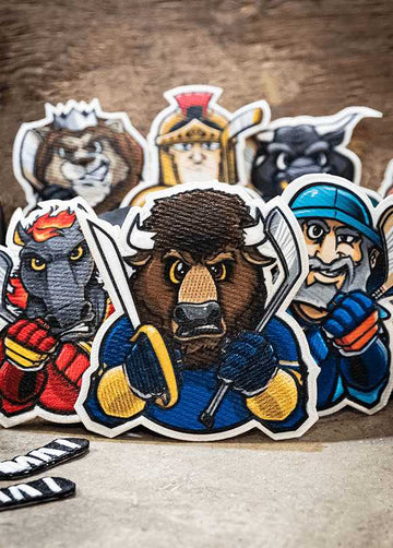 eric poole iron on hockey mascot patches