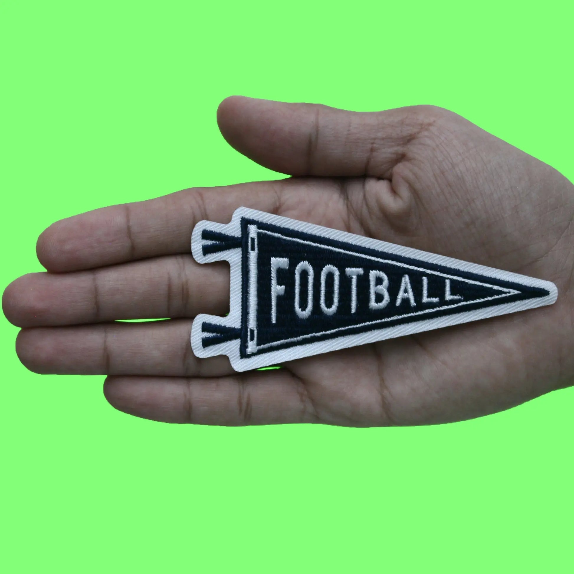 Football Pennant Flag Patch Sports Fan Pride Embroidered Iron On