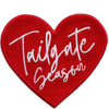 Tailgate Season Heart Patch Football Sports Fan Embroidered Iron On