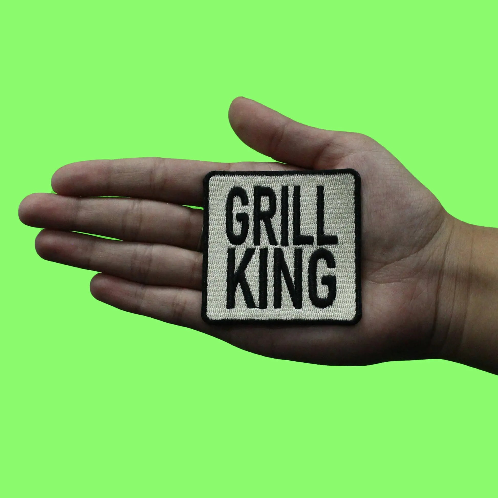 Grill King Cooking Patch Fathers Day Hobby Embriodered Iron On