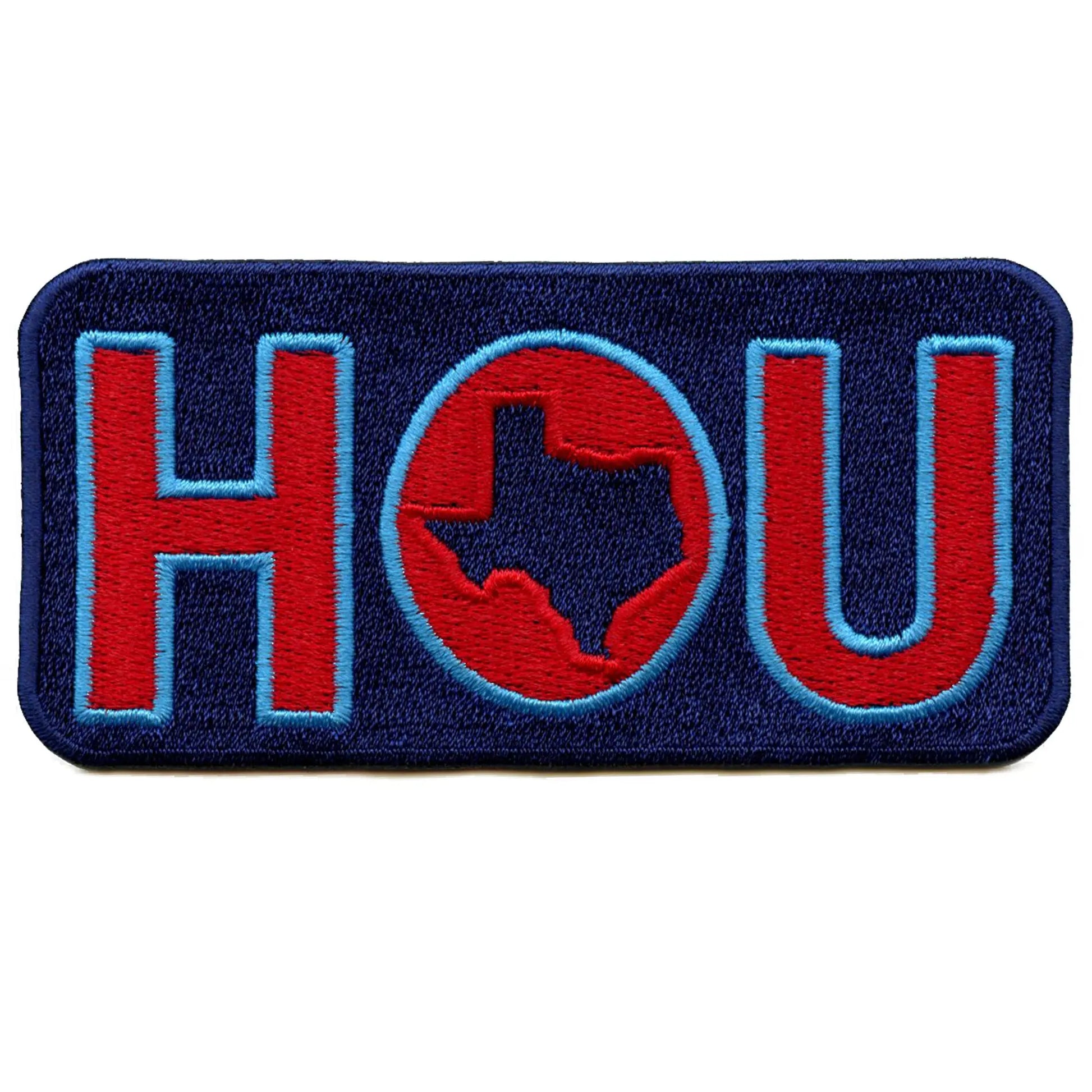 HOU Script Texas Patch Houstonian State Logo Embroidered Iron On