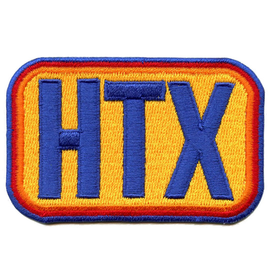 HTX Houston Texas Retro Rainbow Patch Logo Sport Embroidered Iron-On