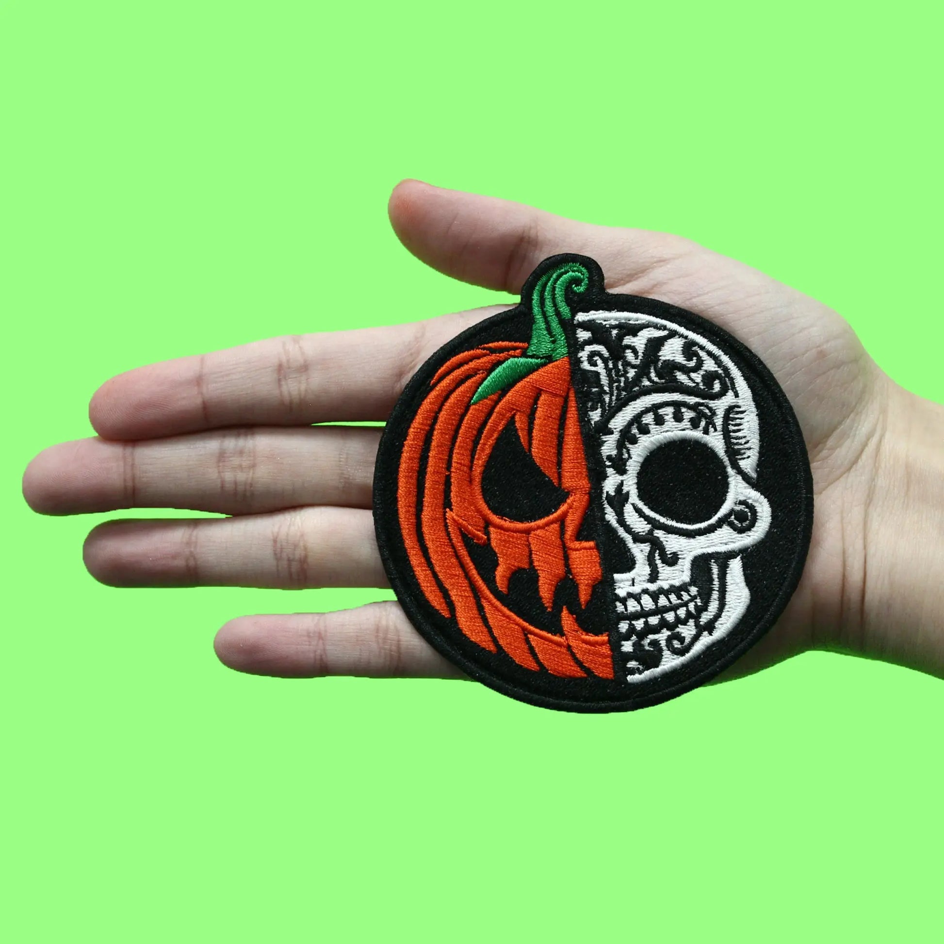 Halloween Pumpkin Skull Patch Spooky Evil Cute Embroidered Iron On