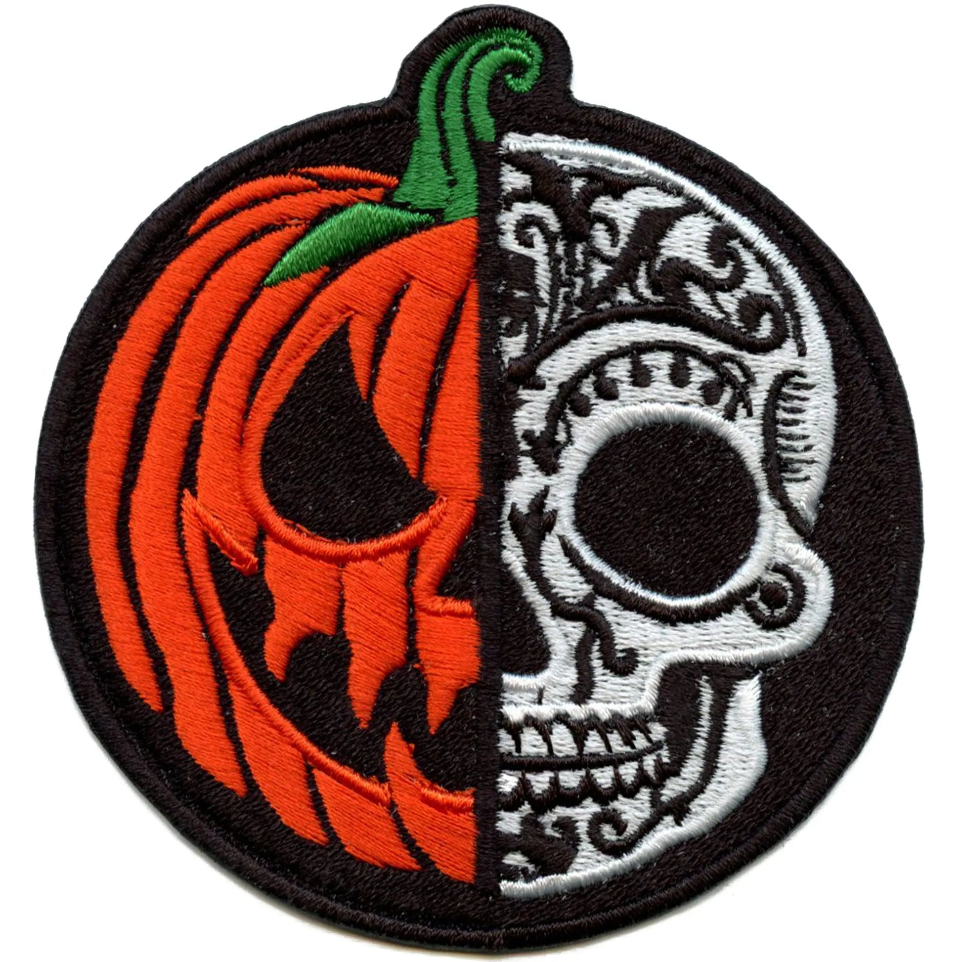 Halloween Pumpkin Skull Patch Spooky Evil Cute Embroidered Iron On