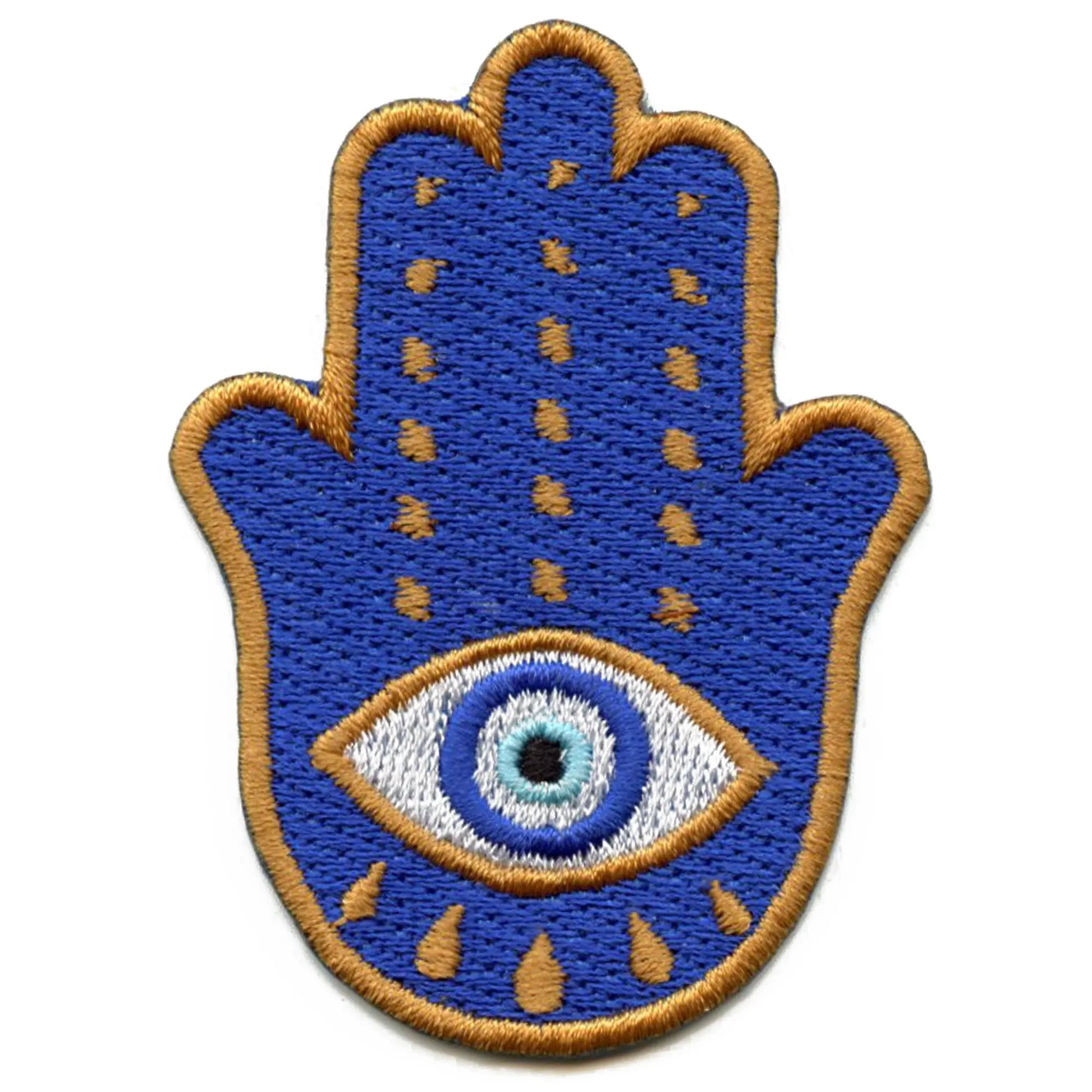 Hamsa Eye Protection Patch Spiritual Good Karma Embroidered Iron On