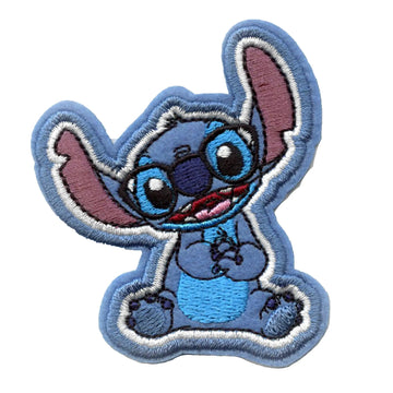 Happy Stitch With Glasses Patch Kids Disney Embroidered Iron On