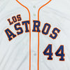 Houston Astros White Authentic Team Issued Relettered Yordan Alvarez 44 Los Astros Jersey