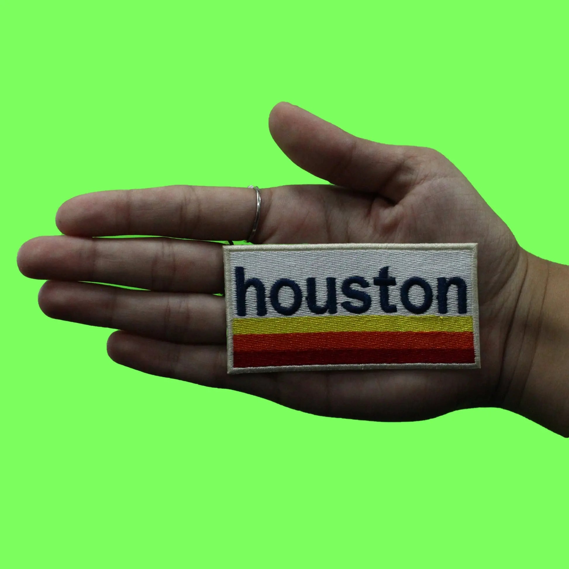 Houston Rainbow Box Patch Space City Texas Embroidered Iron On