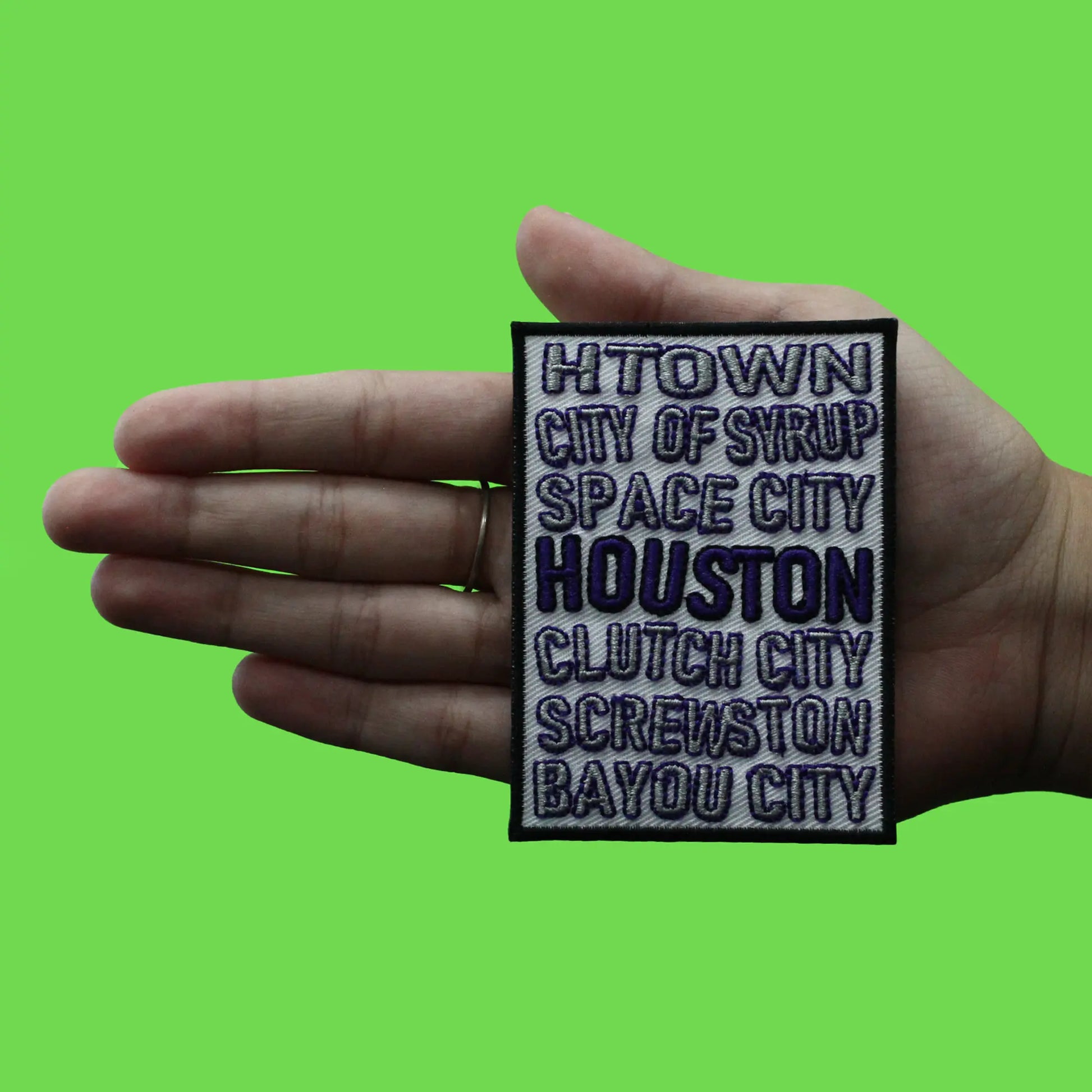 Houston Texas Screw Patch City Of Syrup Embroidered Iron On