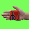 I Love HOU ORANGE Patch Decorative Souvenir Embroidered Iron on