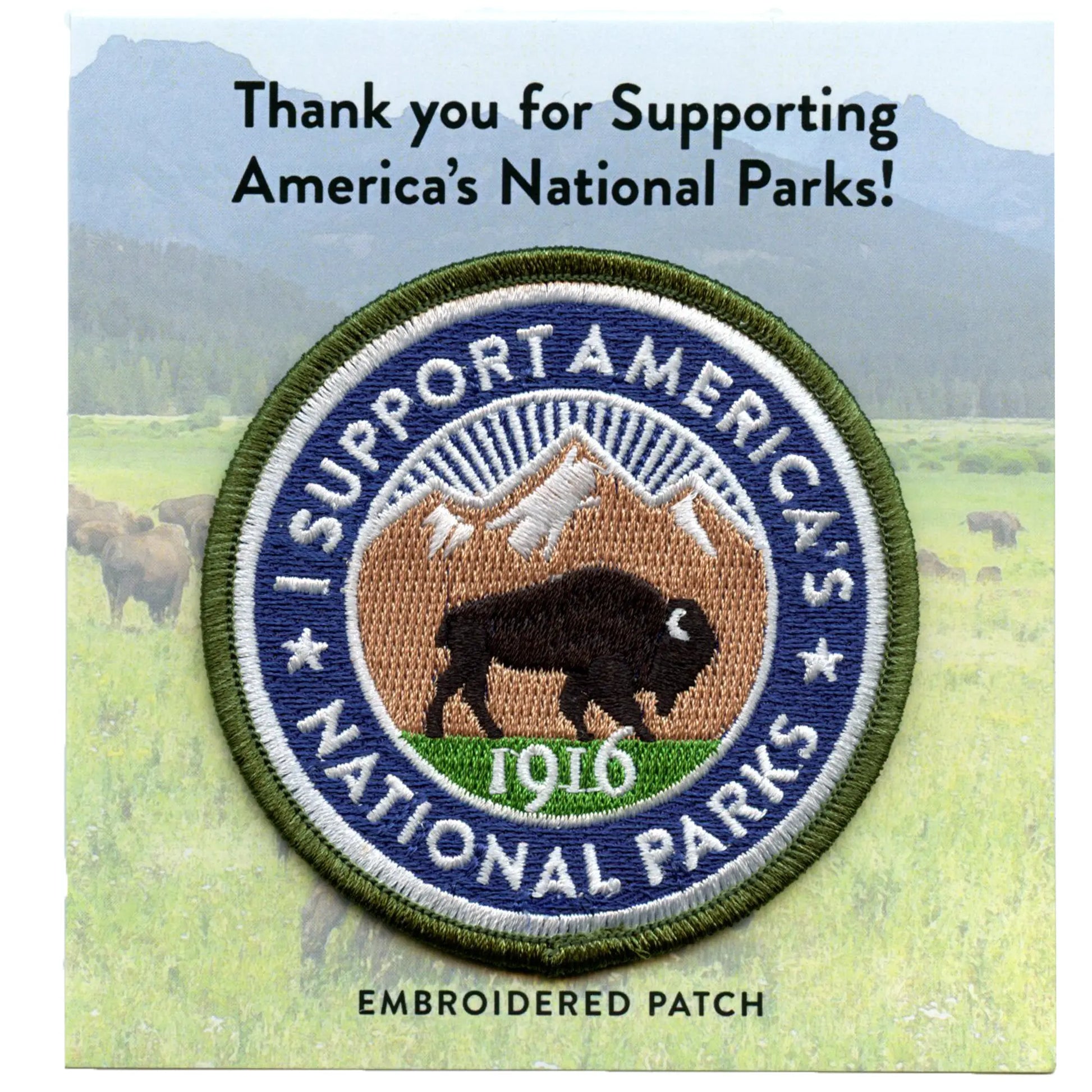 I Support Americas Patch National Parks 1916 Embroidered Iron On