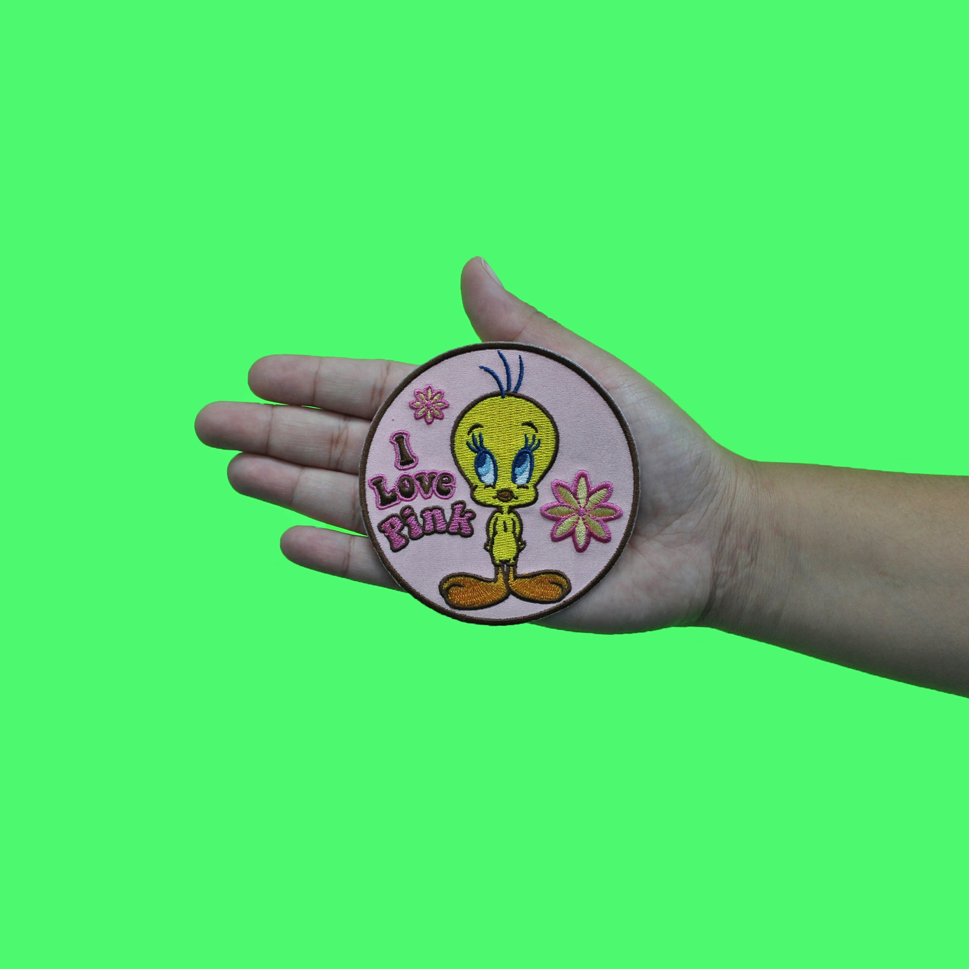 I Love Pink Tweety Patch Looney Tunes Embroidered Iron On