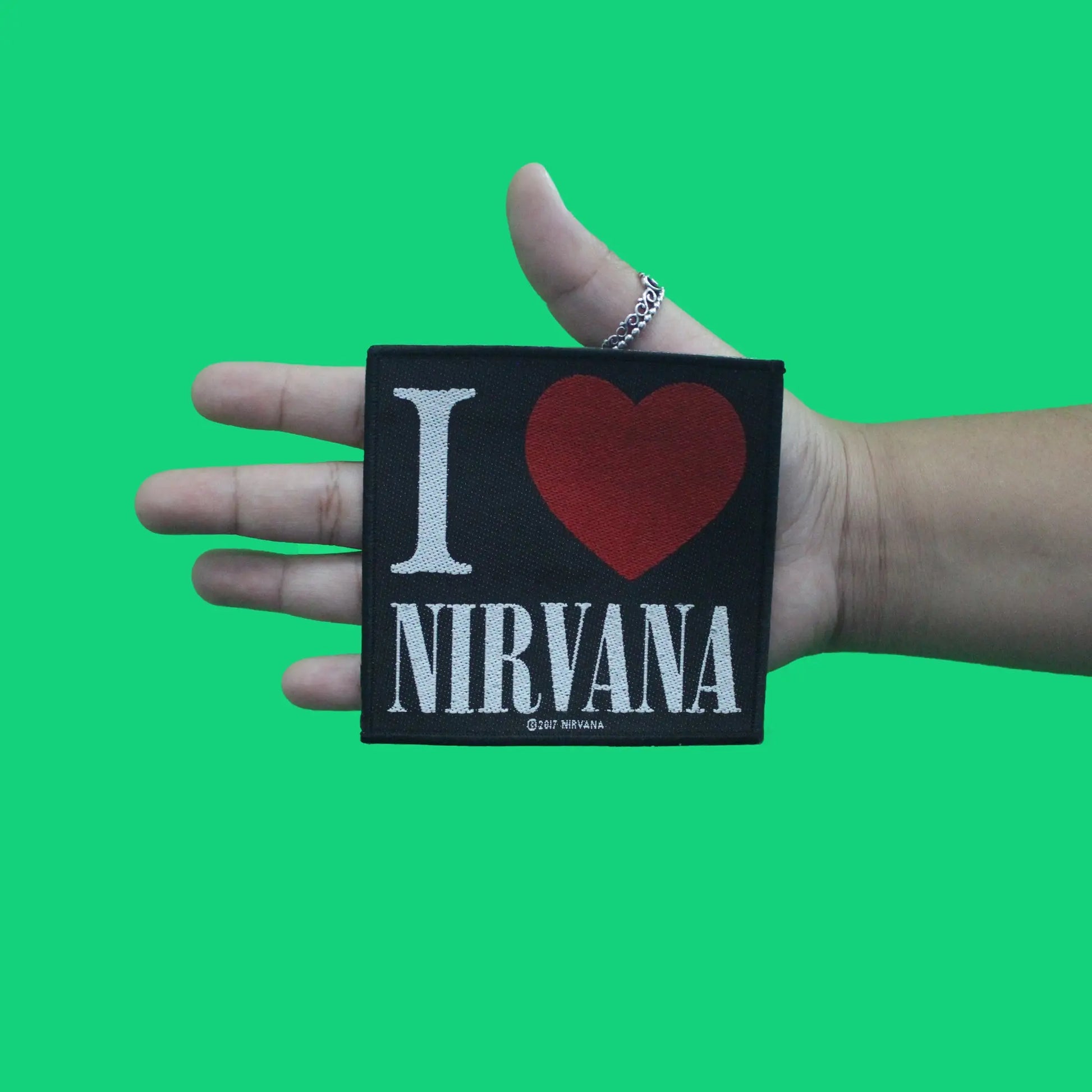 I Love Nirvana Patch Grunge Alternative Rock Band Woven Iron On