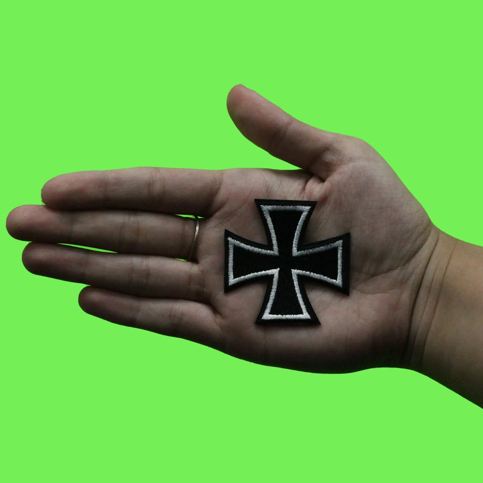 Iron Cross Y2K Patch Alternative Motorcycle Medal Embroidered Iron On