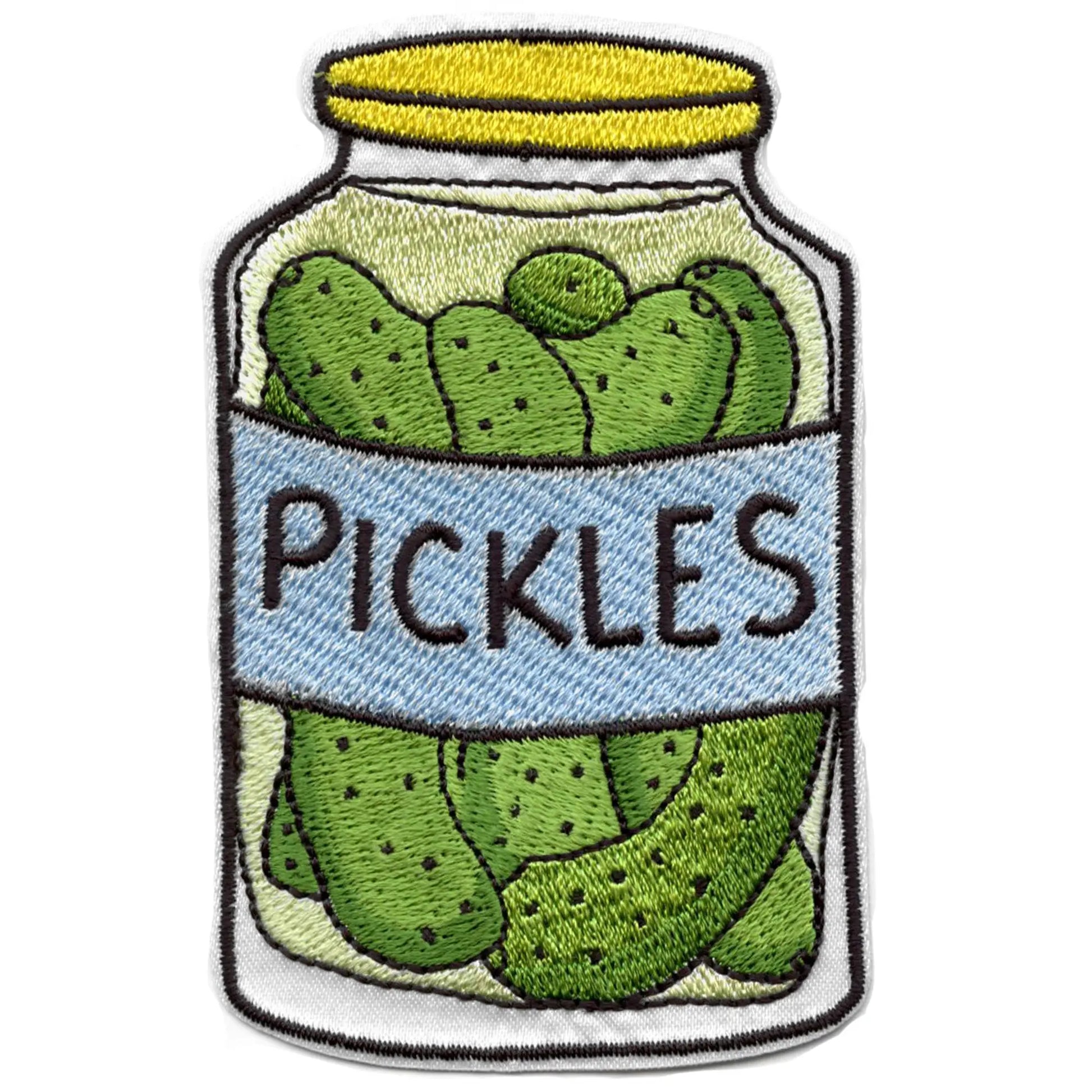 Jar of Pickles Food Patch Sour Salty Snack Embroidered Iron On