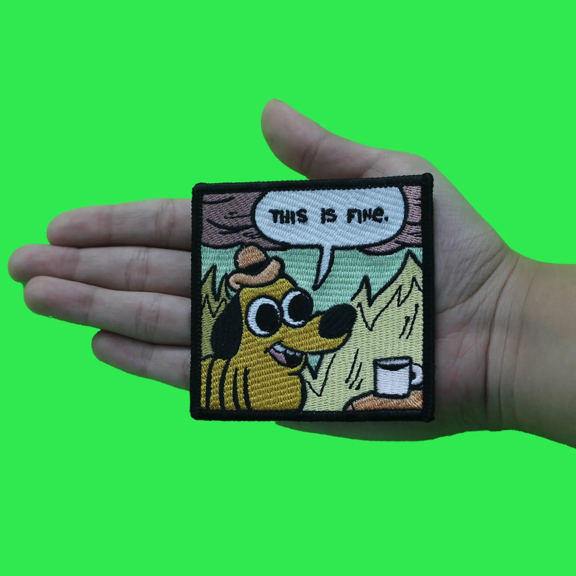 KC Green This Is Fine Patch Meme Funny Embroidered Iron On