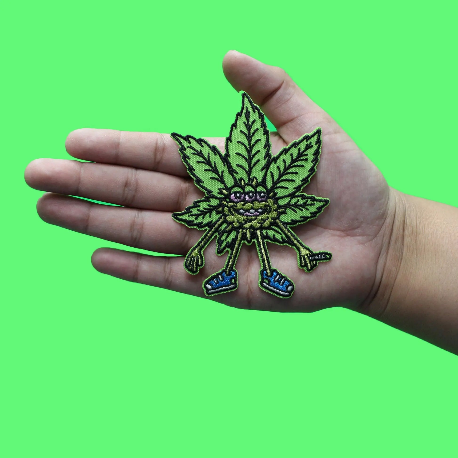 Bud Buddy Marijuana Leaf Patch Stoner Happy Embroidered Iron On Patch