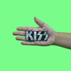 Kiss Chrome Script Logo Patch American Rock Band Woven Iron On