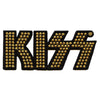 Kiss Gold Studded Logo Patch American Rock Band Embroidered Iron On